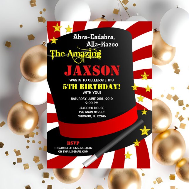 Magic show party birthday magician invitation (Creator Uploaded)