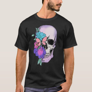 Magic Skull Floral Tie Dye Halloween Spooky Ghost T-Shirt