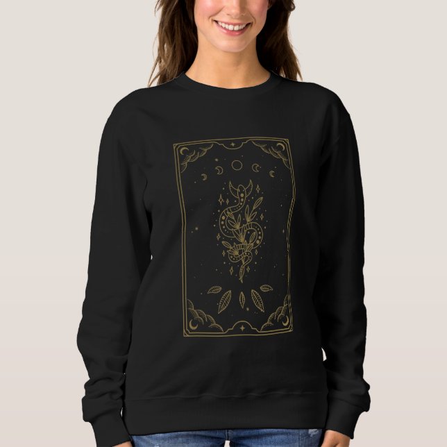 Magic Snake   Witchy Tarot Card Aesthetic Sweatshirt (Front)