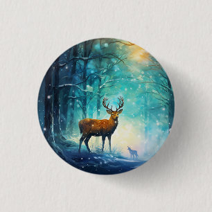 Magic Snowy Forest Art-82109 3 Cm Round Badge