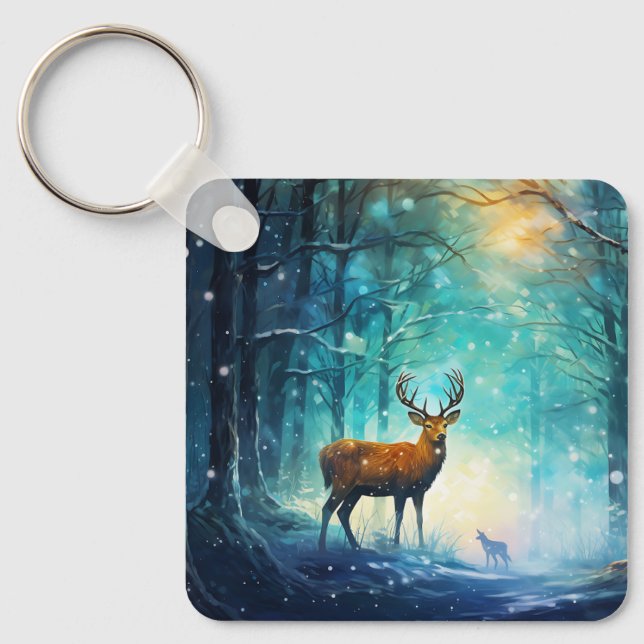 Magic Snowy Forest Art-82109 Key Ring (Front)