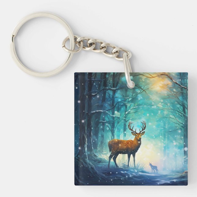 Magic Snowy Forest Art-82109 Key Ring (Front)
