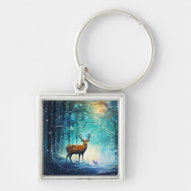 Magic Snowy Forest Art-82109 Key Ring (Front)