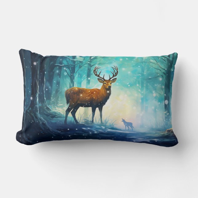 Magic Snowy Forest Art-82109 Lumbar Cushion (Front)