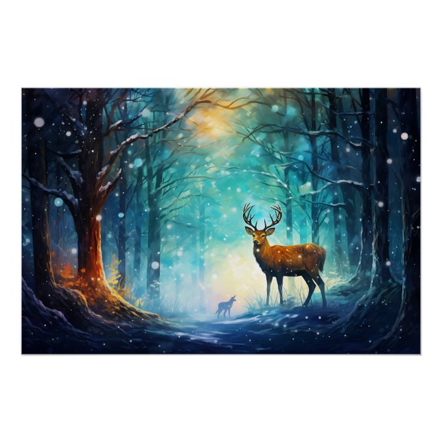 Magic Snowy Forest Art-82109 Poster (Front)