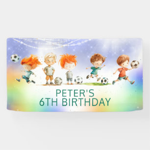 Magic soccer football birthday game banner