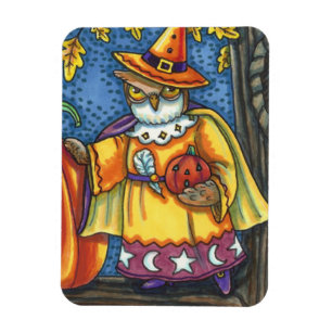 MAGIC SPELLS AND HALLOWEEN HOOTS, OWL WIZARD MAGNET