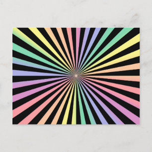 Magic Spiral Hypnose Black Pastel Colours Retro 60 Postcard