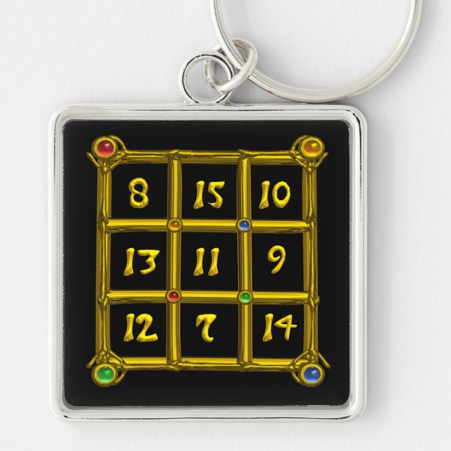MAGIC SQUARE 33 , Black Key Ring (Front)