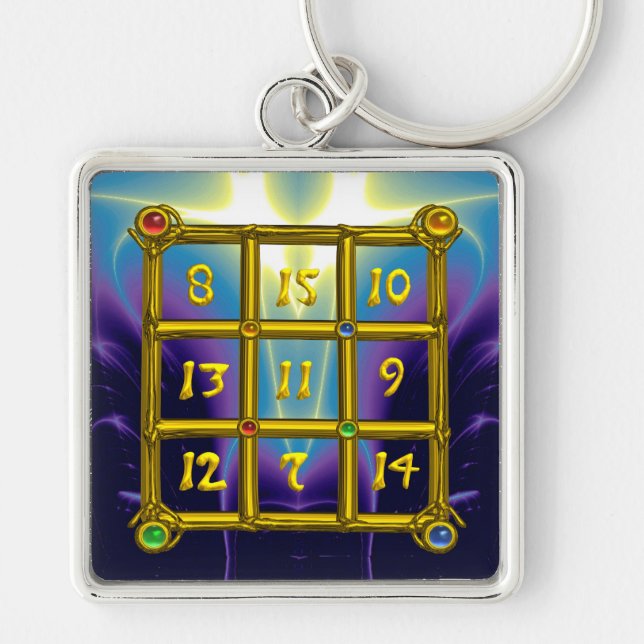 MAGIC SQUARE 33 , Blue Purple Black Key Ring (Front)