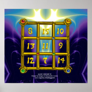 MAGIC SQUARE 33 ,Blue Purple Poster