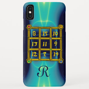MAGIC SQUARE 33 MONOGRAM  Teal, Aqua Blue Turquase iPhone XS Max Case
