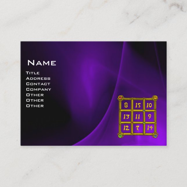 MAGIC SQUARE 33 , Purple Black Business Card (Front)