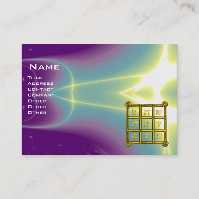 MAGIC SQUARE 33 , Purple Blue, Pearl Paper Business Card (Front)