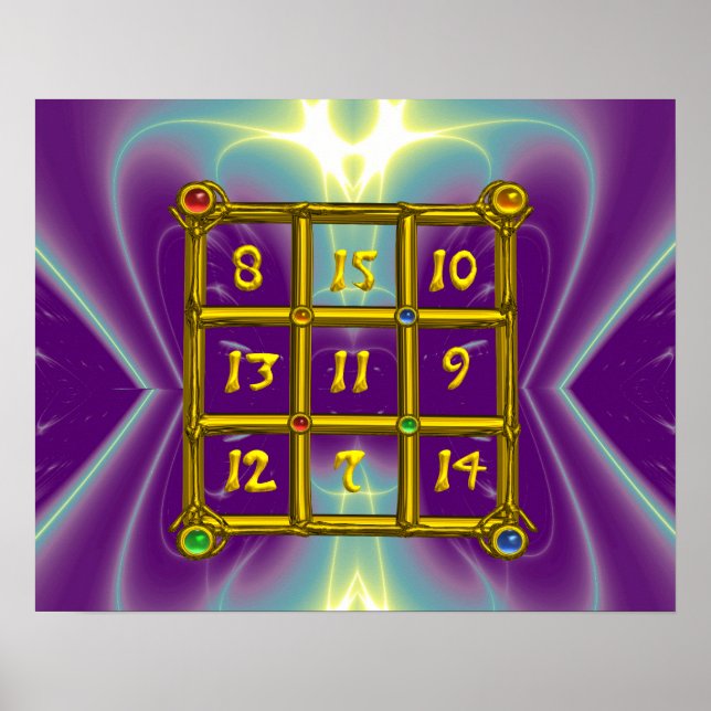 MAGIC SQUARE 33 , Purple Blue Poster (Front)