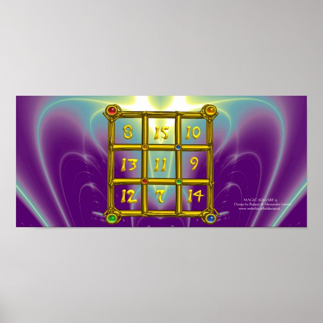 MAGIC SQUARE 33 , Purple Blue Poster (Front)