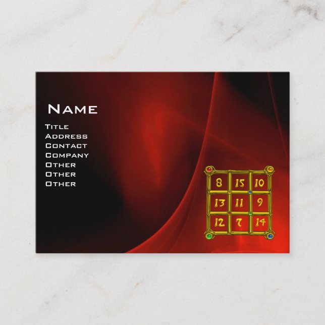 MAGIC SQUARE 33 , Red Black Business Card (Front)