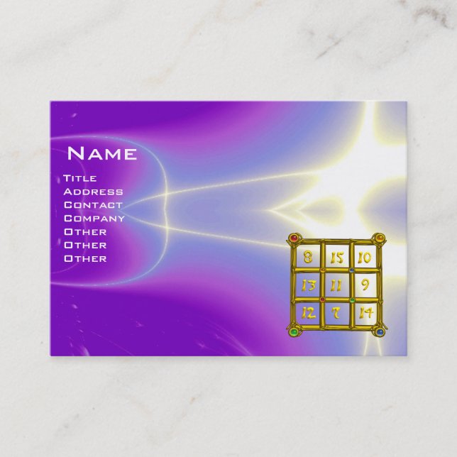MAGIC SQUARE 33 Ultra Violet Purple Fractal Waves Business Card (Front)