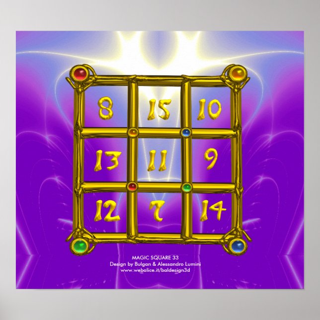 MAGIC SQUARE 33 , Violet Purple Poster (Front)