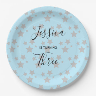 Magic Star birthday blue baby boy Paper Plate