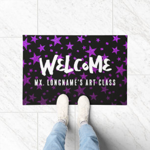 Magic Star Galaxy Glitter Teacher Classroom School Doormat