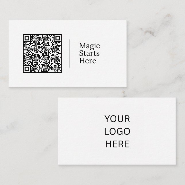 Magic Starts Here | Customisable QR code & Logo Business Card (Front/Back)