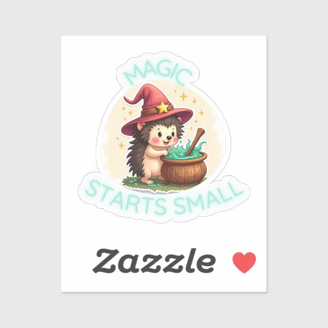 Magic Starts Small – Cute Hedgehog Sticker (Sheet)