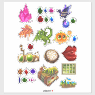 Magic Sticker Pack Crystals Fantasy Dragon Raven