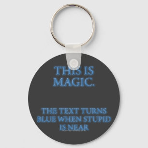 Magic Stupid Warning Key Ring