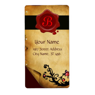 MAGIC SWIRLS PARCHMENT AND RED WAX SEAL MONOGRAM