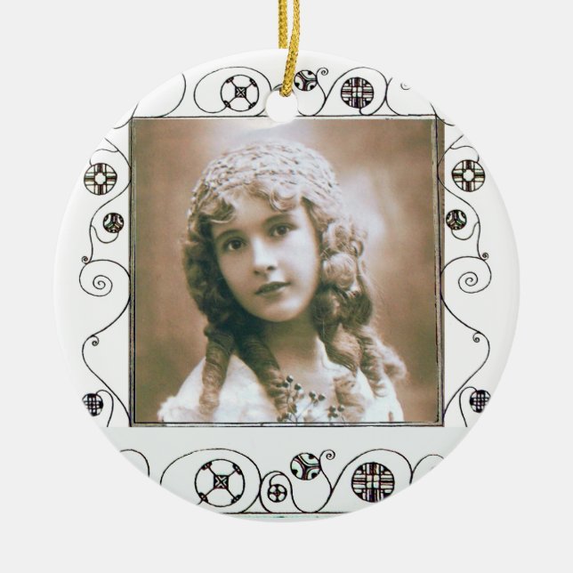 MAGIC SWIRLS PHOTO TEMPLATE , Red Ruby Ceramic Tree Decoration (Front)