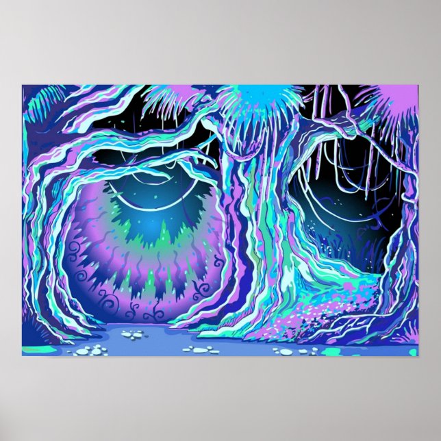 Magic Tale Blacklight Forest Background Poster (Front)