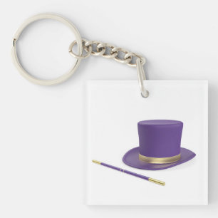Magic top hat and magic wand key ring