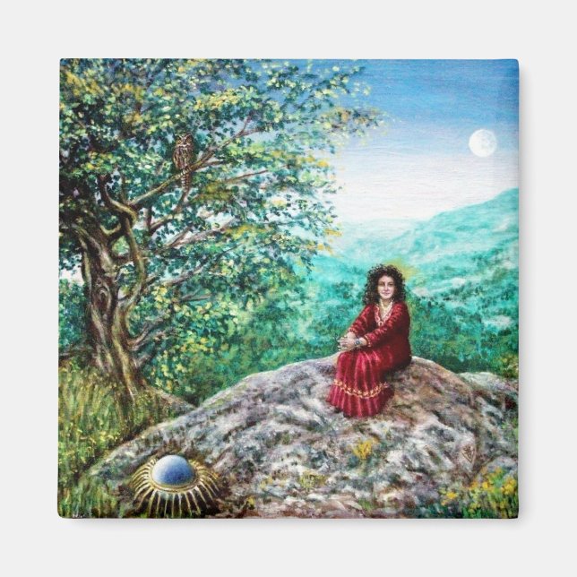 MAGIC TREE / Dawn In Green Wood and Lady in Red Magnet (Front)