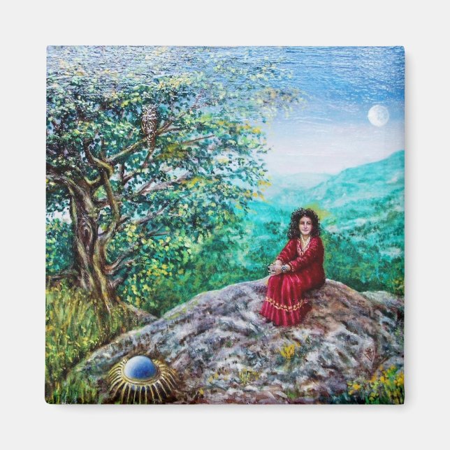 MAGIC TREE / Dawn In Green Wood and Lady in Red Magnet (Front)