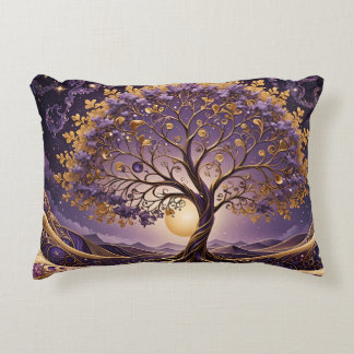 magic tree with lights and stars decorative cushion