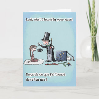 Magic trick for kids - English French Card