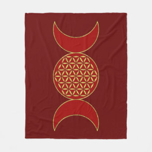 Magic Triple Moon - Spirit Flower Of Life 1 Hoodie Fleece Blanket