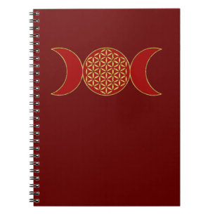 Magic Triple Moon - Spirit Flower Of Life 1 Hoodie Notebook