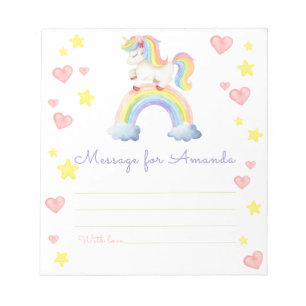 magic unicorn birthday time capsule message notepad
