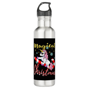 Magic Unicorn for Christmas with Glitter 710 Ml Water Bottle