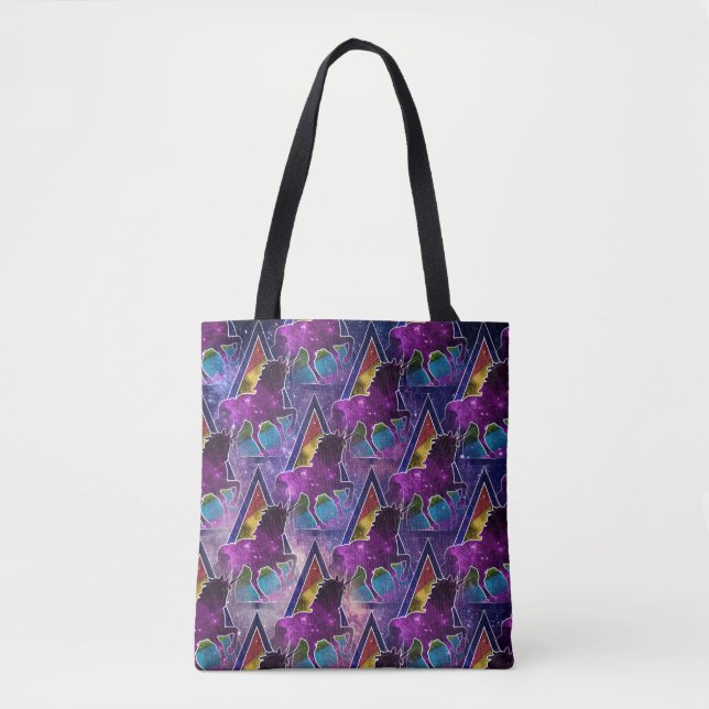 Magic Unicorn Rainbow Nebula Tote Bag (Front)