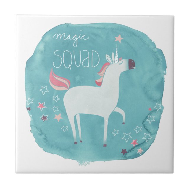 Magic Unicorn Squad Ceramic Tile (Front)