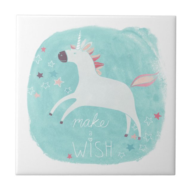 Magic Unicorn Squad - Make a Wish Ceramic Tile (Front)