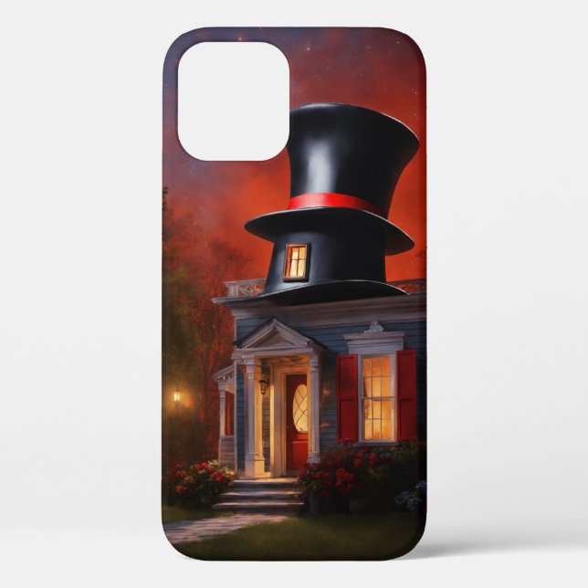 Magic Unveiled: Top Hat & Enchanted House Case-Mate iPhone Case (Back)
