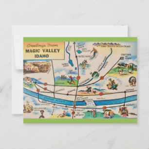 Magic Valley Idaho Map Postcard