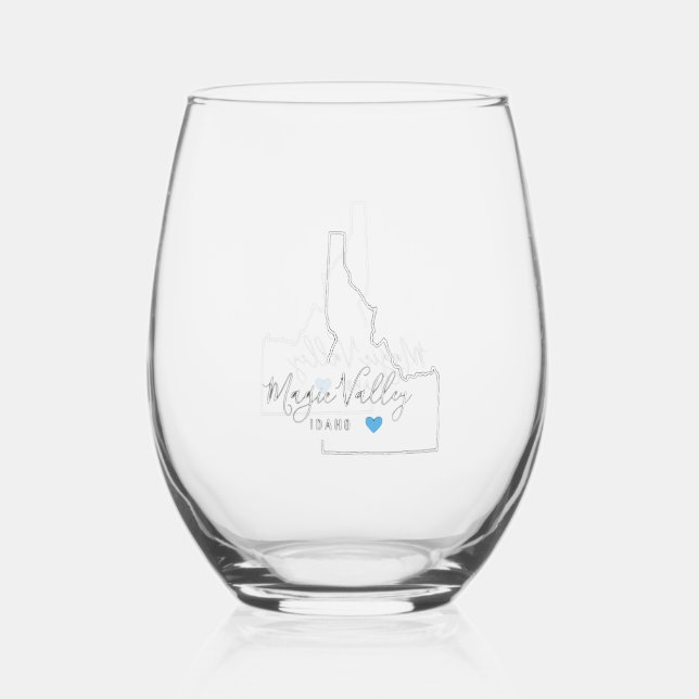Magic Valley Idaho Stemless Wine Glass (Front)