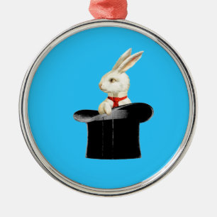 magic vintage top hat rabbit metal tree decoration