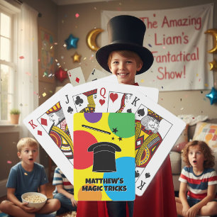 Magic wand and hat custom magician playing cards