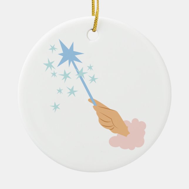 Magic Wand Ceramic Ornament (Front)